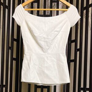 Bailey/44 Small Ivory Faux Calfskin Off-Shoulder Top